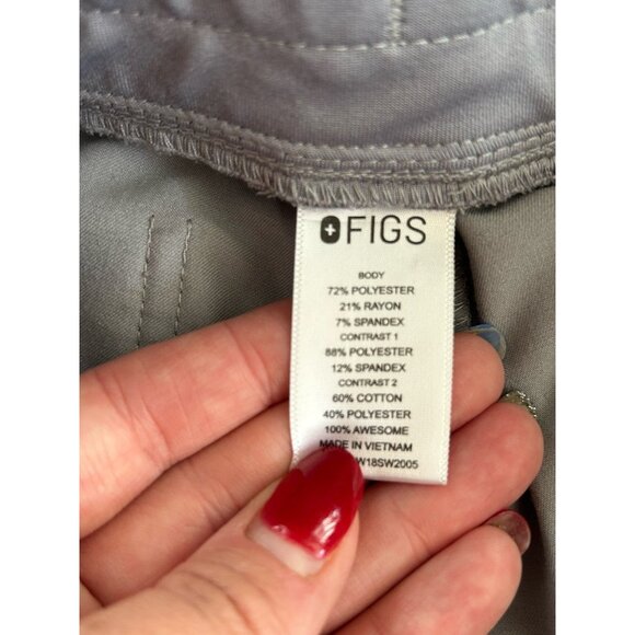 FIGS Women’s Sz S Technical Collection Jogger Scrubs Gray Maroon Drawstring - Picture 6 of 8